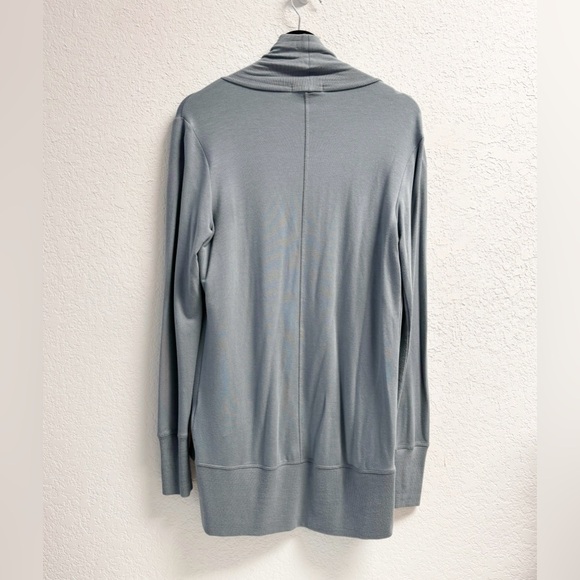 Athleta Pranayama Wrap Slate Gray Blue Pocket Wrap CardiganWomans Oversized XS - Picture 5 of 8